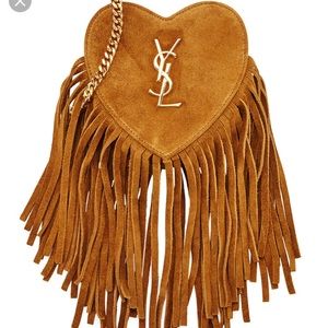 ISO Saint Laurent Monogram Small Fringe Heart Bag